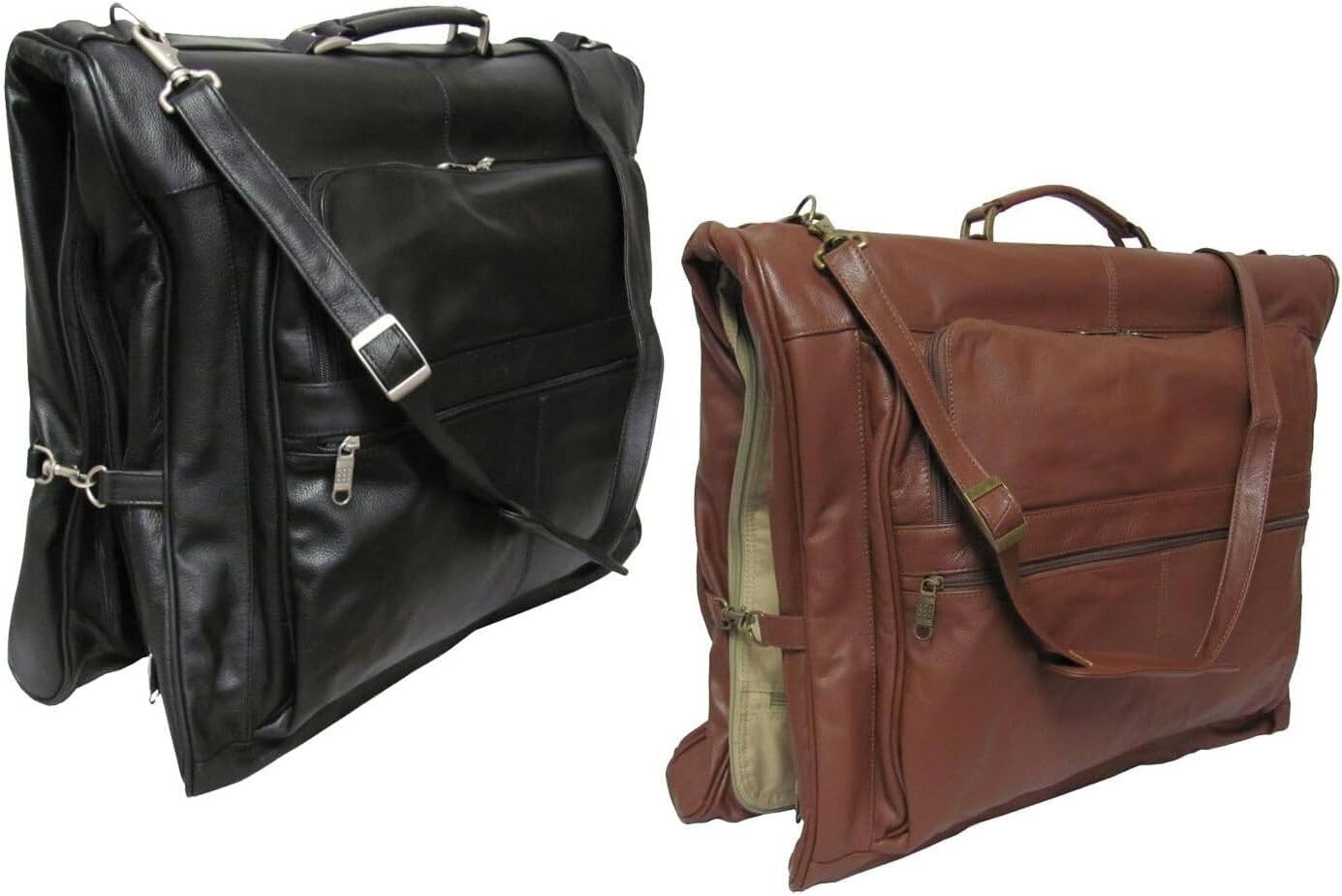 Full-Grain Leather Garment Bag | Premium Travel Suit Carrier