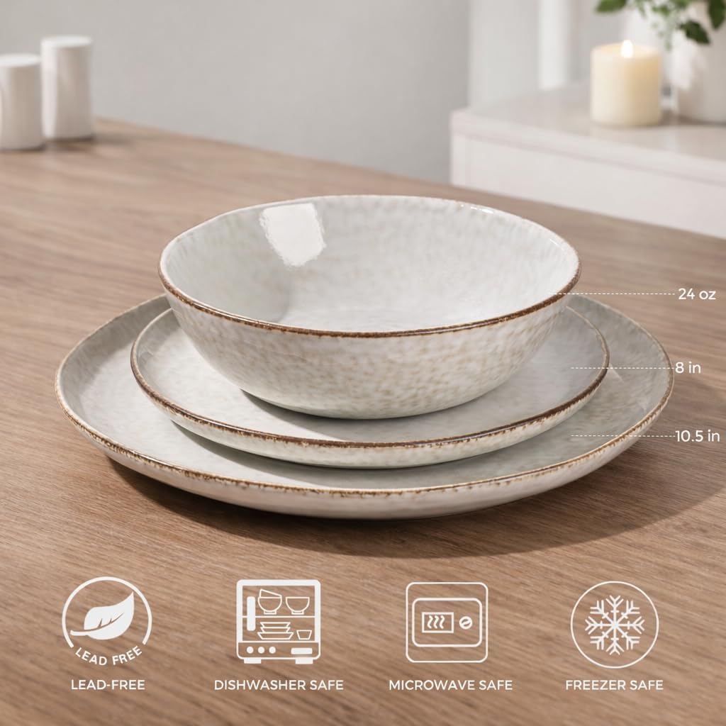 AmorArc Reactive Glaze Stoneware Dinnerware Set