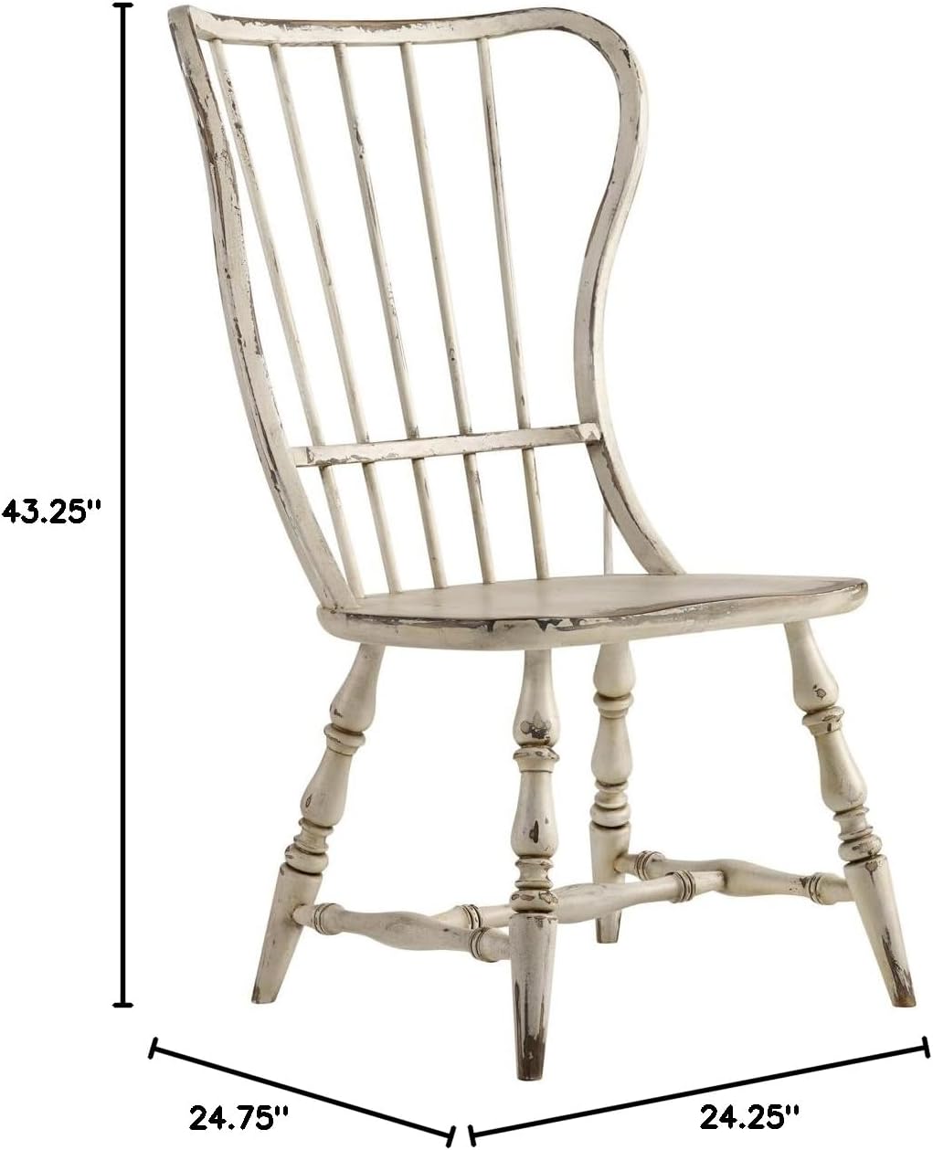 Vintage White Spindle Back Dining Chair | French Country Farmhouse Style
