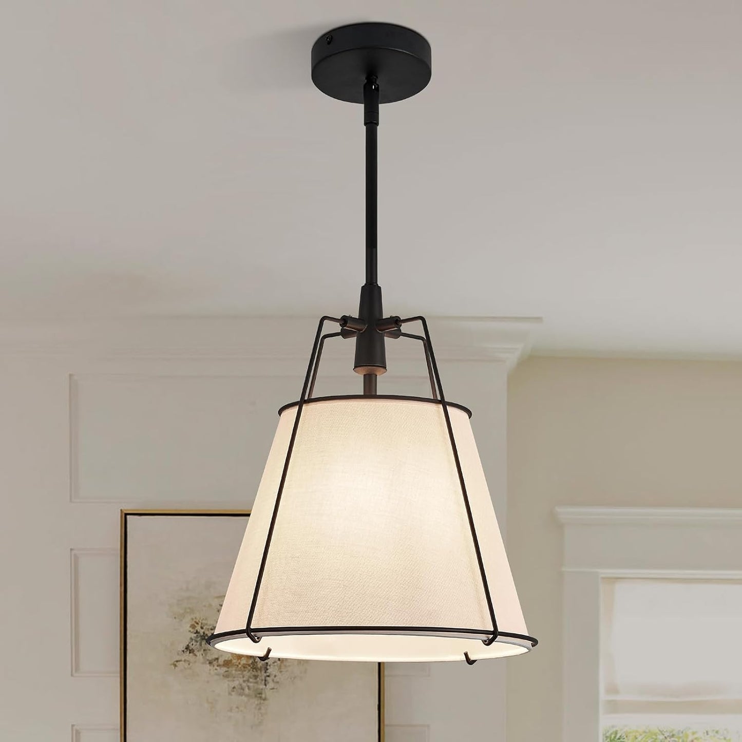 Modern Farmhouse Linen Pendant Light