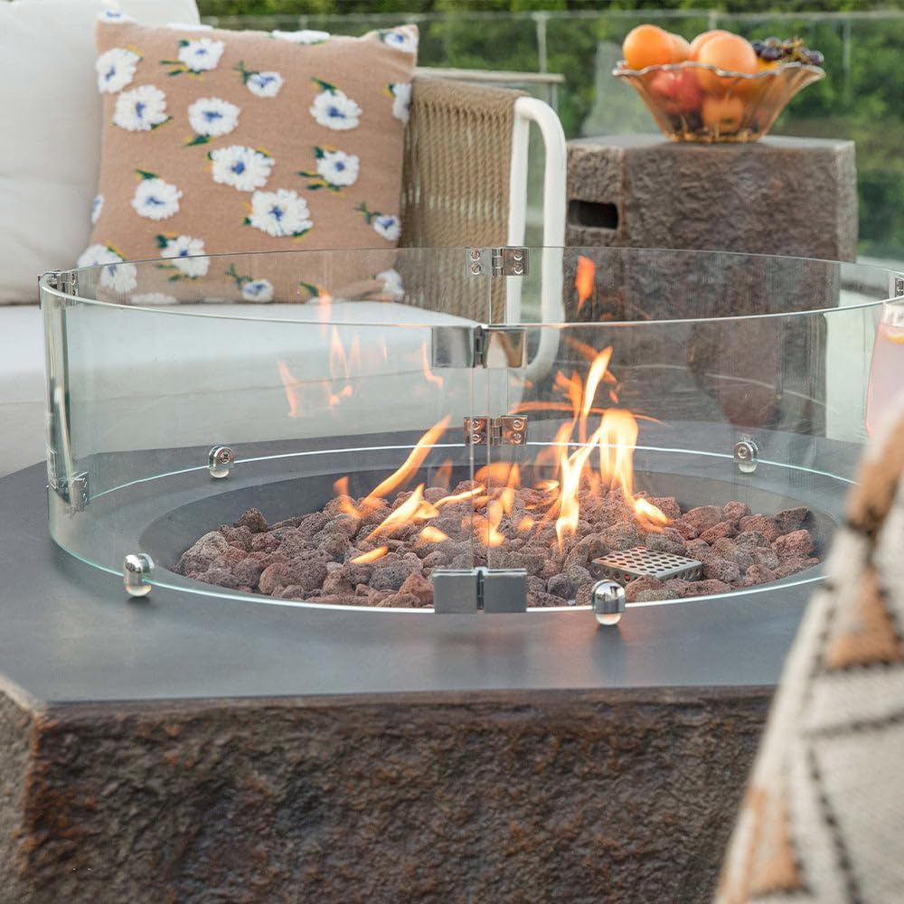 Elementi Columbia Cast Concrete Fire Pit Table