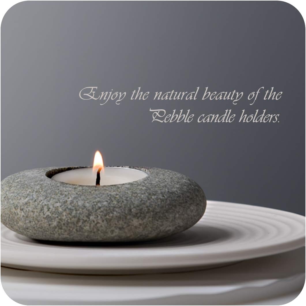 Natural Pebble Tea Light Candle Holder