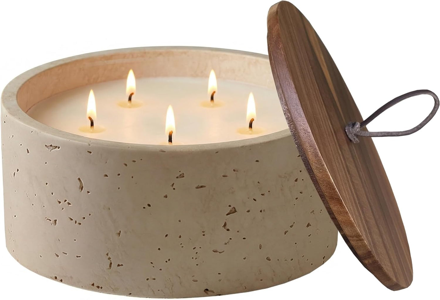 Amber Musk & Vanilla 3-Wick Candle | 21 oz Coconut Soy Blend Candle with Acacia Wood Lid | Luxury Home Fragrance
