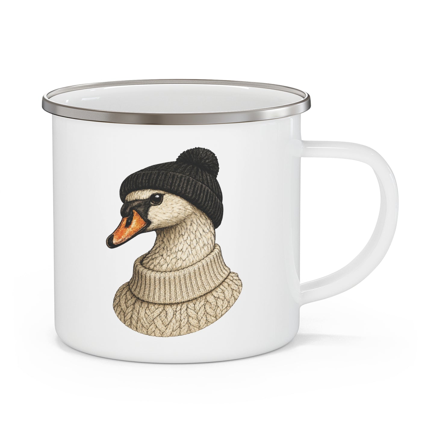 Miss Winterberry Heritage Swan Enamel Camp Mug - 12oz