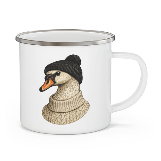 Miss Winterberry Heritage Swan Enamel Camp Mug - 12oz