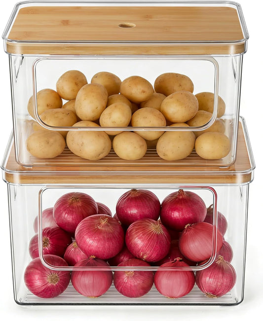 Pantry Organization Ideas | Stackable Potato & Onion Storage Bins for a Clutter Free Kitchen