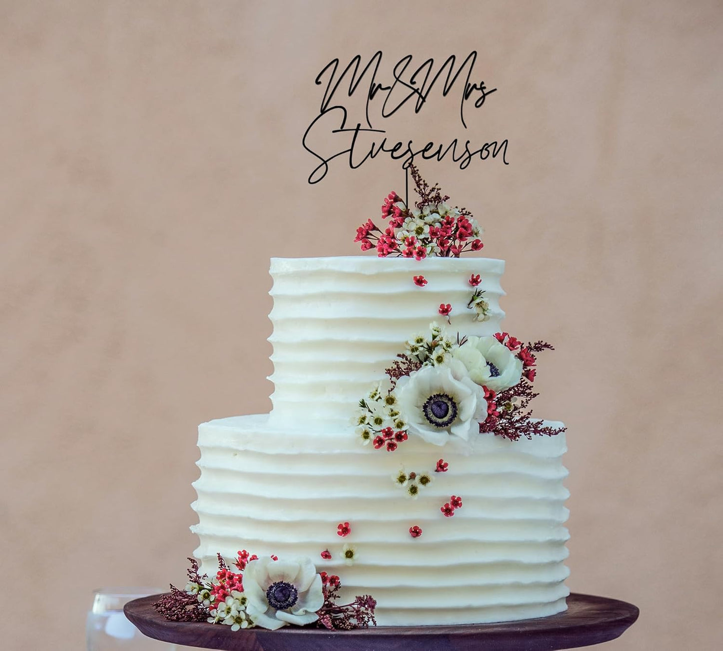 Elegant Personalized Wedding Cake Topper