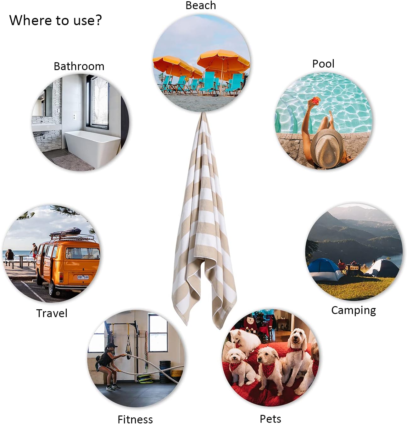 Coastal Cabana Oversized Beach Towel