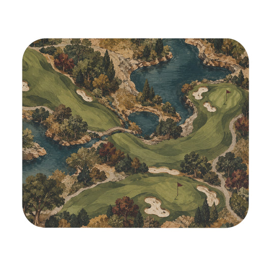 The Back Nine | Vintage Golf Course Mouse Pad (Rectangle)