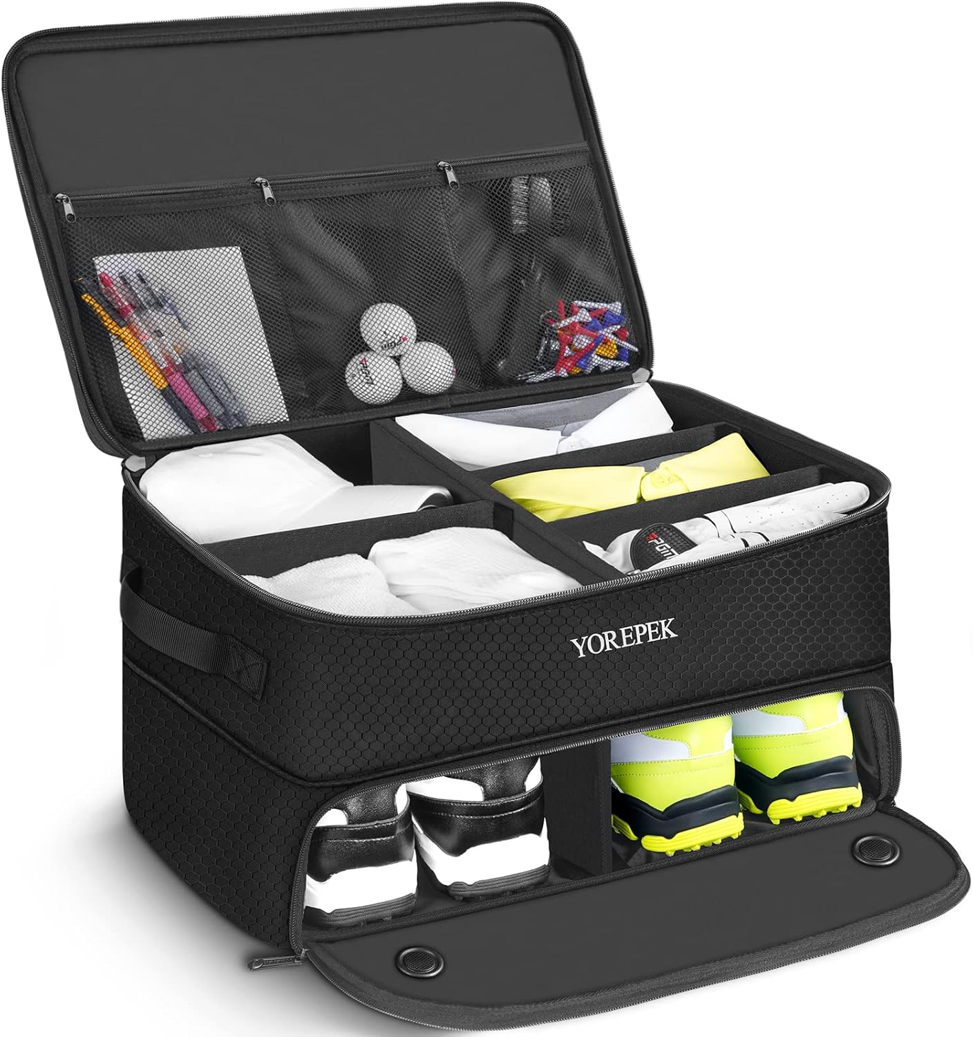 YOREPEK Executive Golf Trunk Organizer for Men | 2 layer Storage Case
