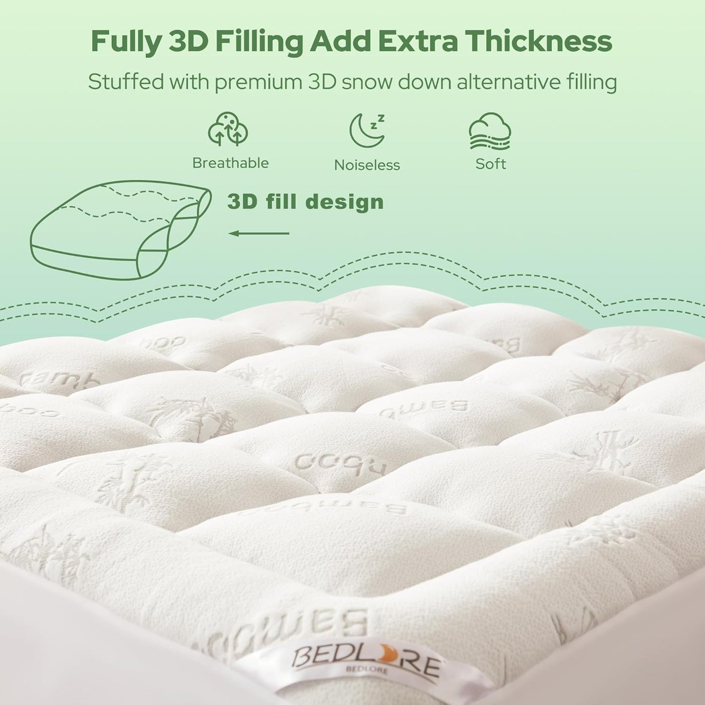 Heirloom Bamboo Cloud Mattress Topper