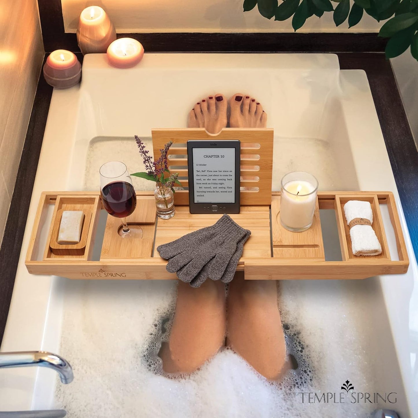 Luxury Acacia Wood Bathtub Caddy Tray