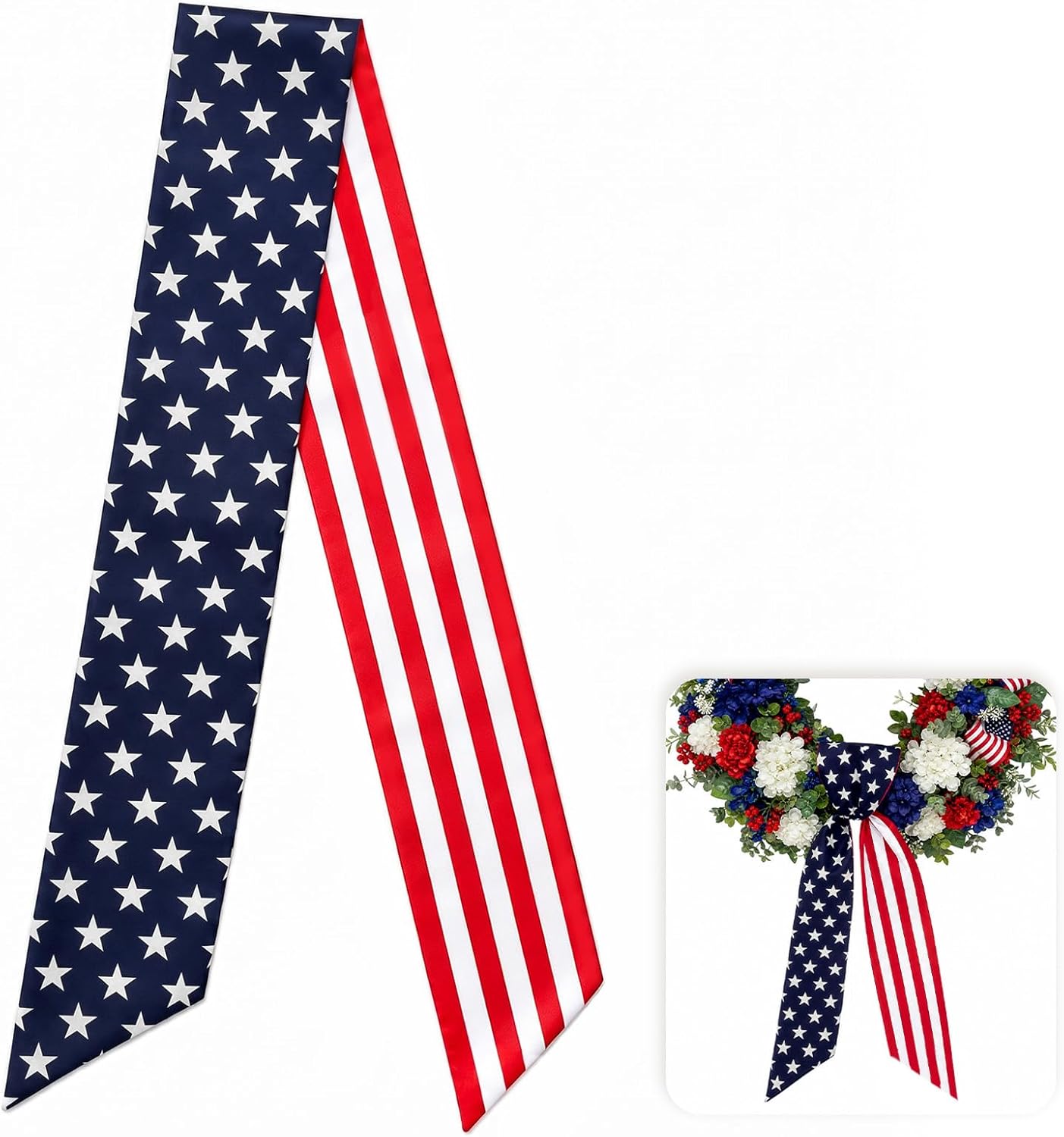 Celebrate America 250 Wreath Sash \ Elegant Patriotic Front Door Decor