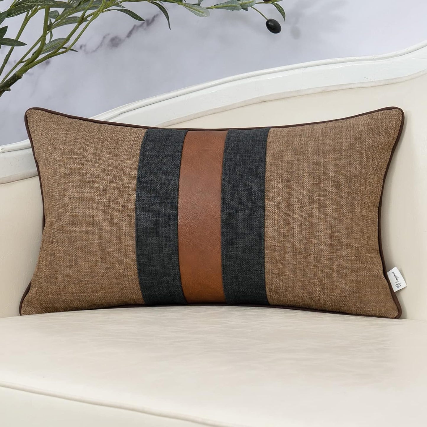 Saddle Stripe Linen Pillow Cover
