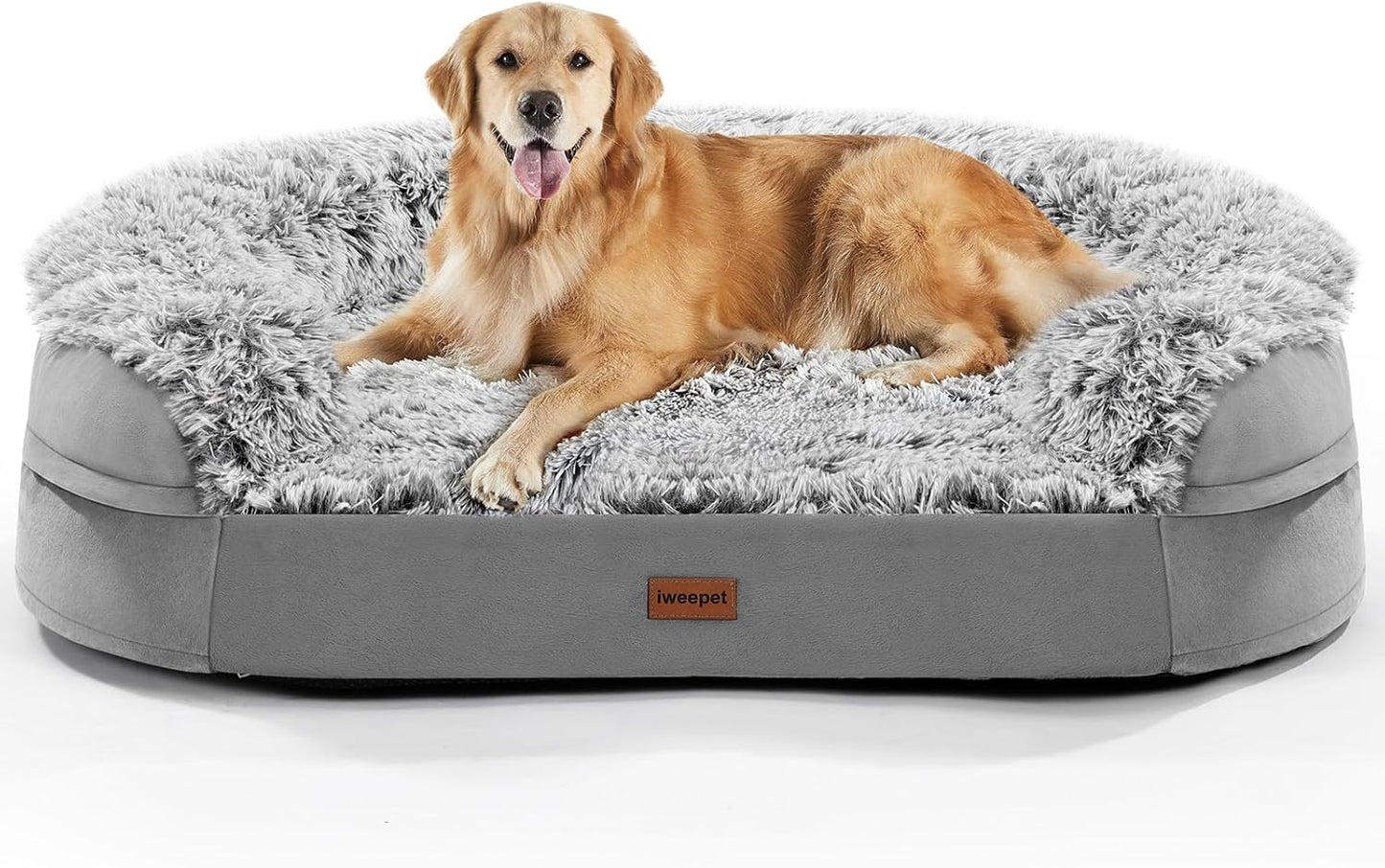 IWeepet Orthopedic Dog Bed for Large Dogs - Plush Washable Sofa Bed