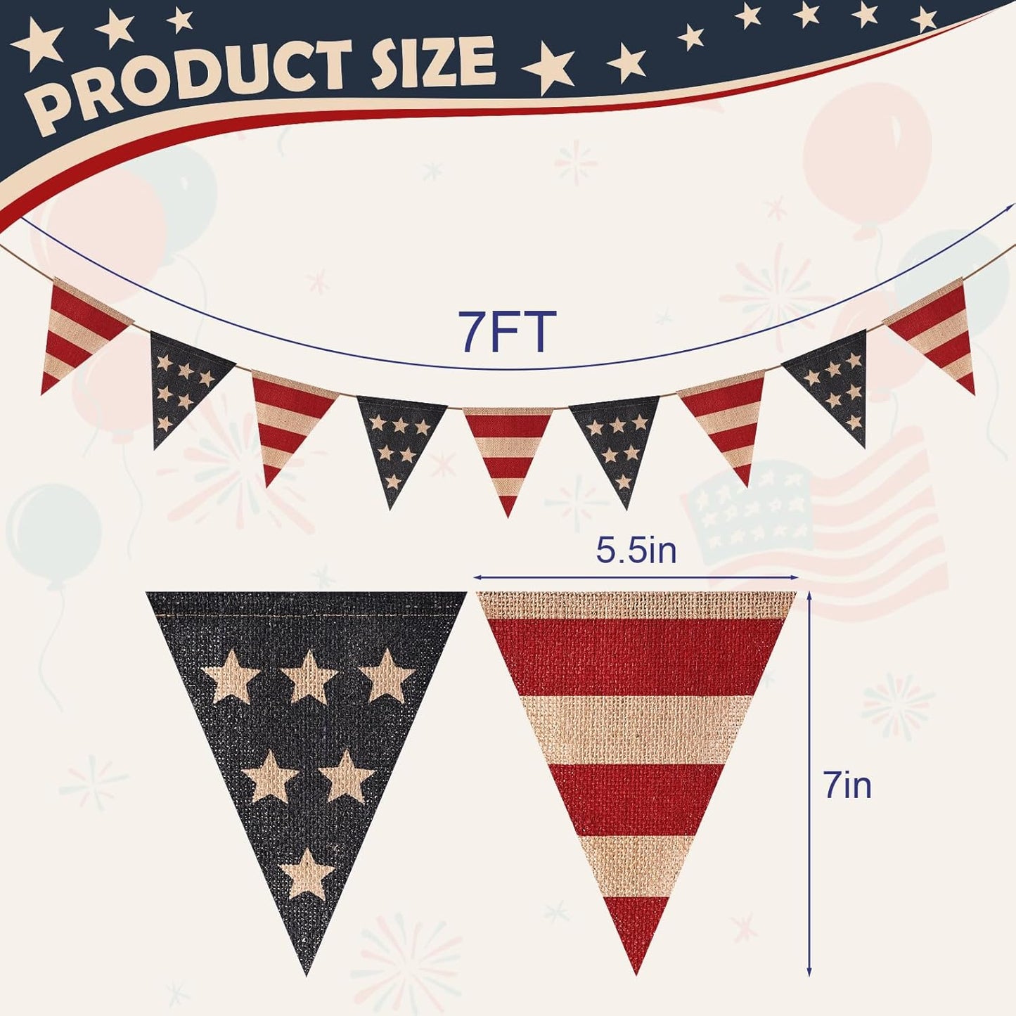 Vintage Americana Burlap Banner
