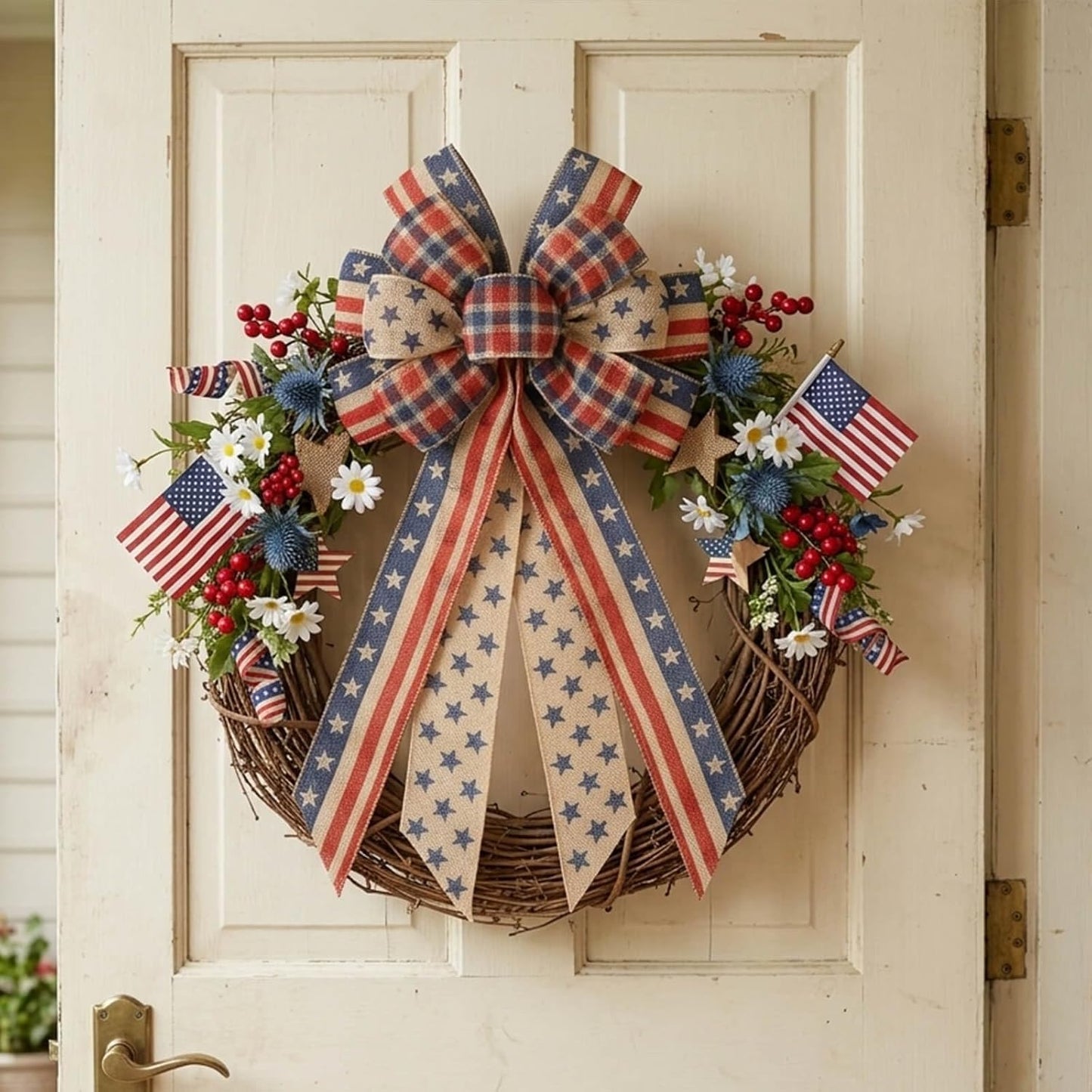 Patriotic Front Door Bow
