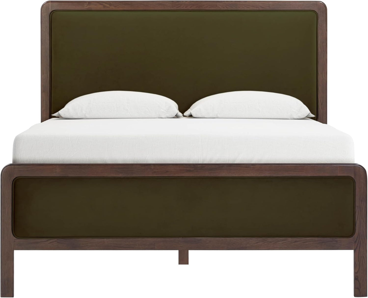 Forest Green Velvet Upholstered Queen Bed Fram | Modern Luxury Bedroom Furniture | Tov Furniture Hella Collection