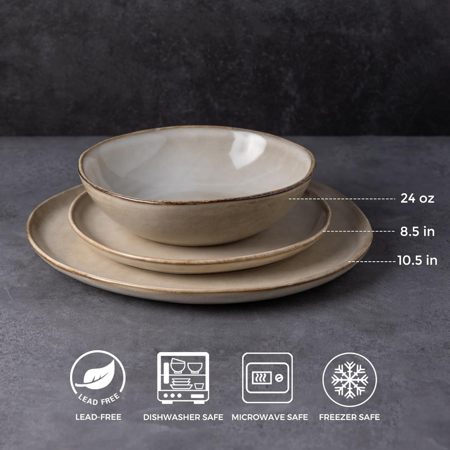 Rustic Elegance dinnerware Set - Timeless Stoneware for Everyday Gatherings