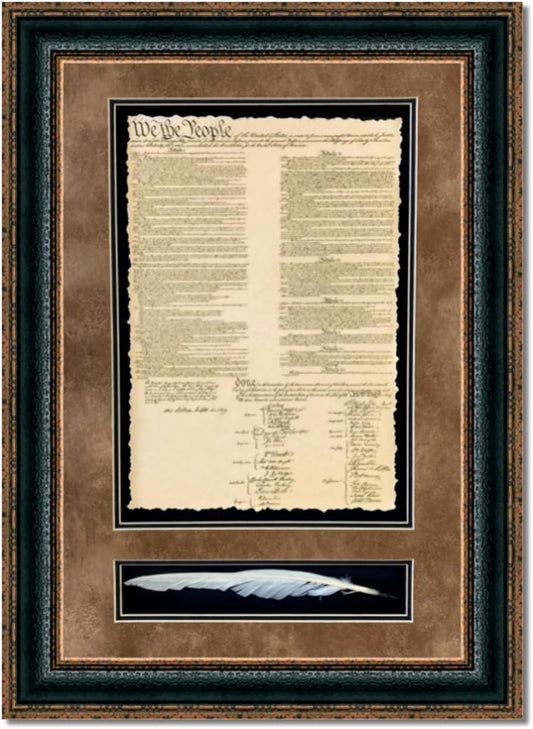 Constitution Wall Art | Framed U.S. Constitution with Quill Pen
