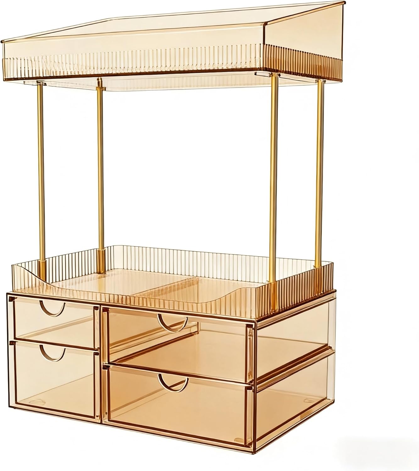 4-Tier Acrylic Makup & Vanity Organizer with Drawers