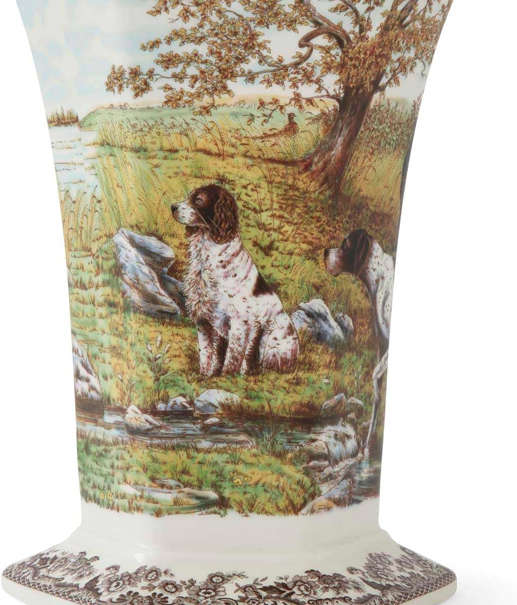 Spode Woodland Hunting Dog Porcelain Vase - Classic English Country Decor