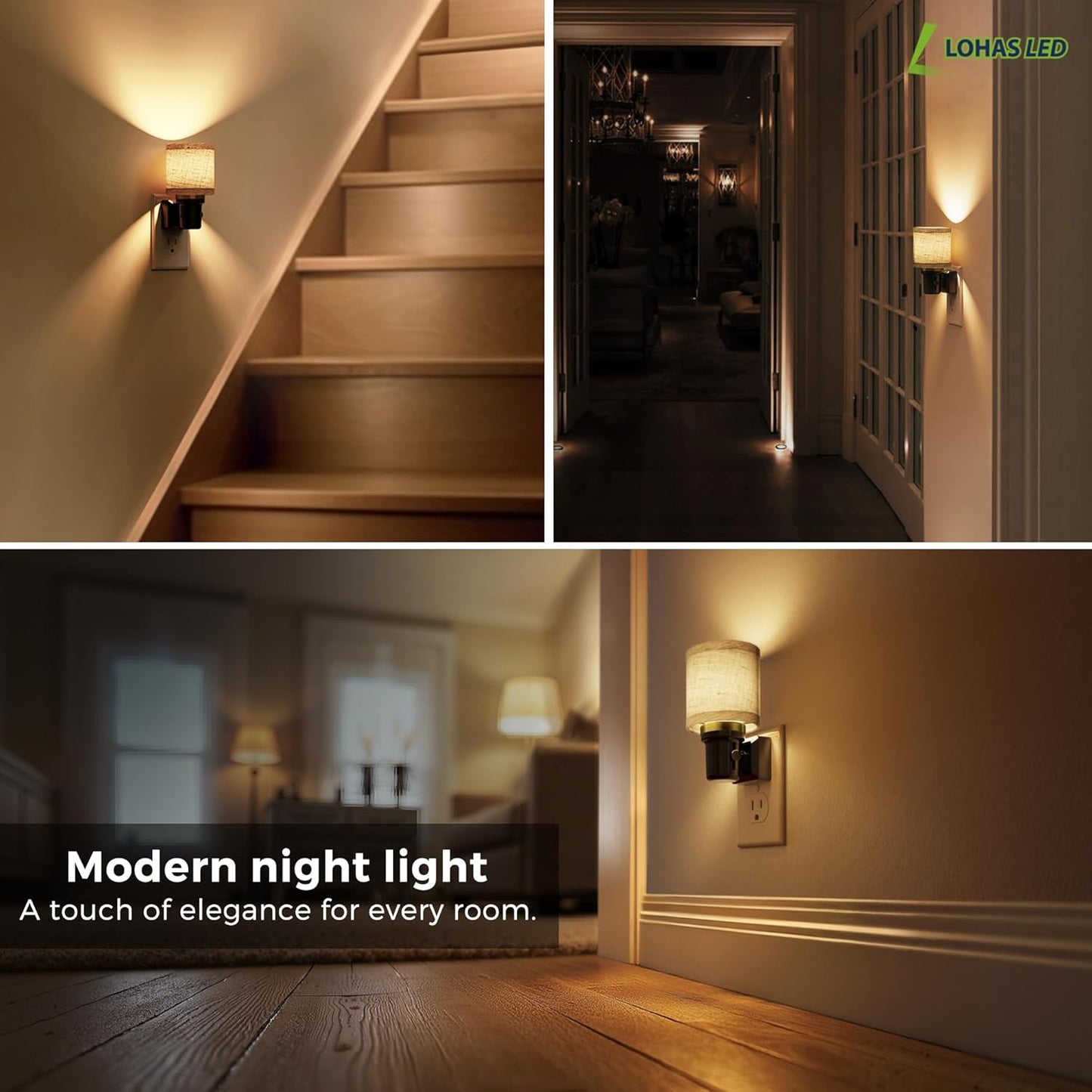 Modern Linen Plug-In Night Light 3 - Set