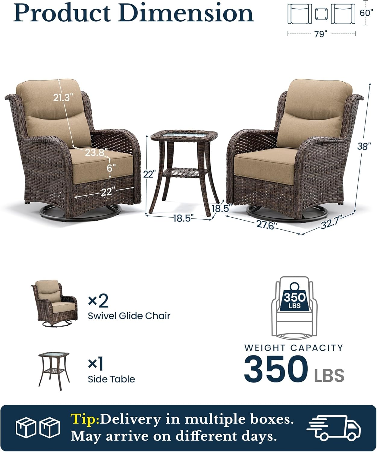 Luxury Swivel Patio Chairs Set | Cozy Porch & Outdoor Living Inspiration