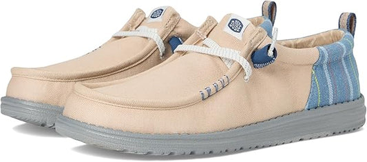 HEYDUDE Wally Funk Striped Denim Slip-On Shoes