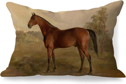 Vintage Equestrian Horse Pillow Cover