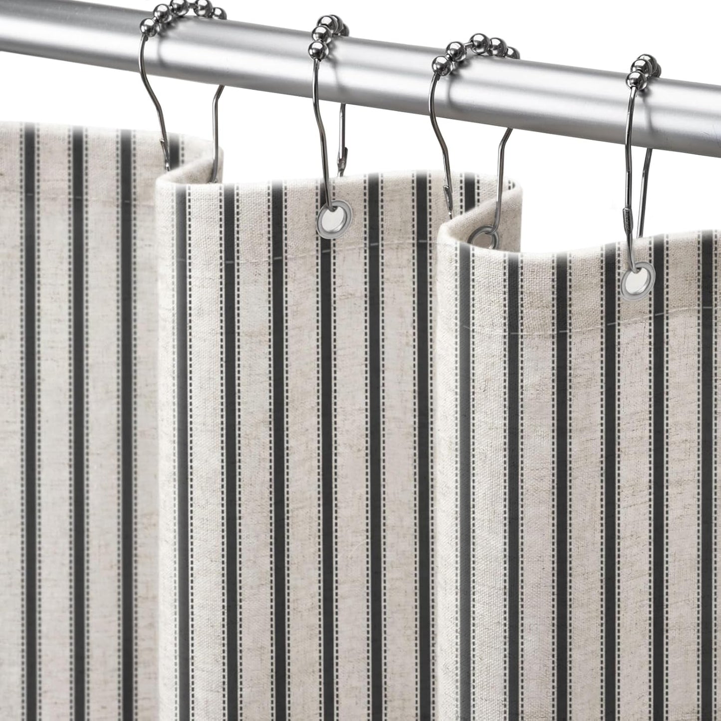 Farmhouse Stripe Linen Blend Shower Curtain