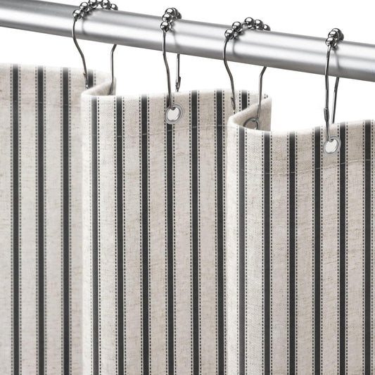 Farmhouse Stripe Linen Blend Shower Curtain