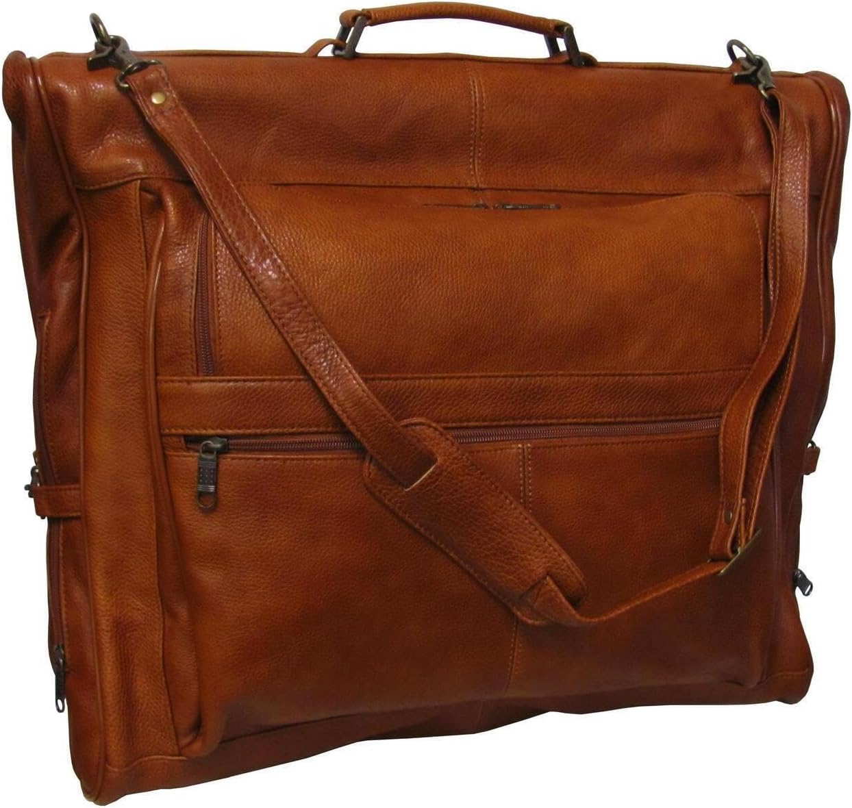 Full-Grain Leather Garment Bag | Premium Travel Suit Carrier