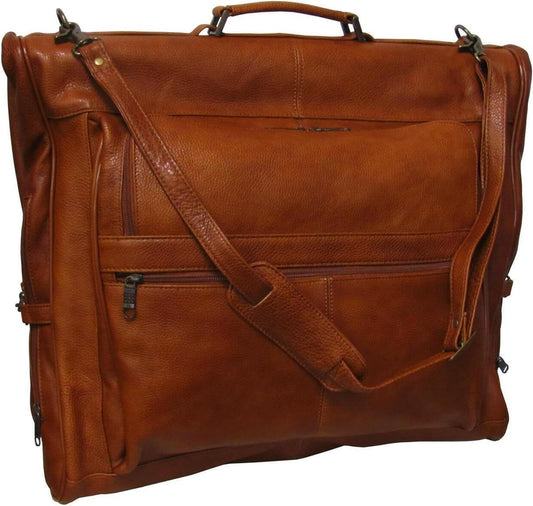 Full-Grain Leather Garment Bag | Premium Travel Suit Carrier