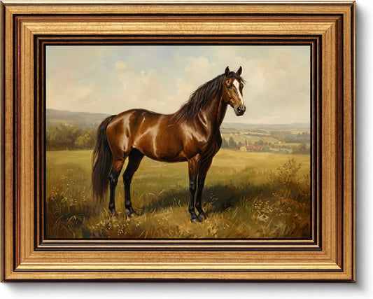 Vintage Framed Horse Wall Art