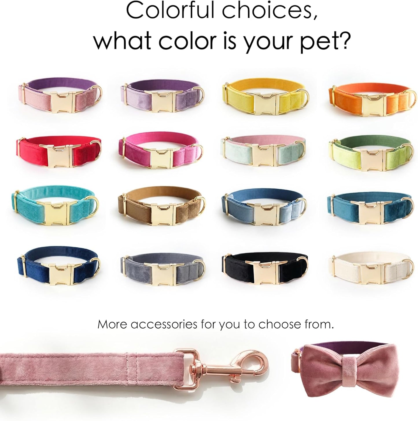 Personalized Engraved Velvet Dog Collar | custom Name Plate Collar