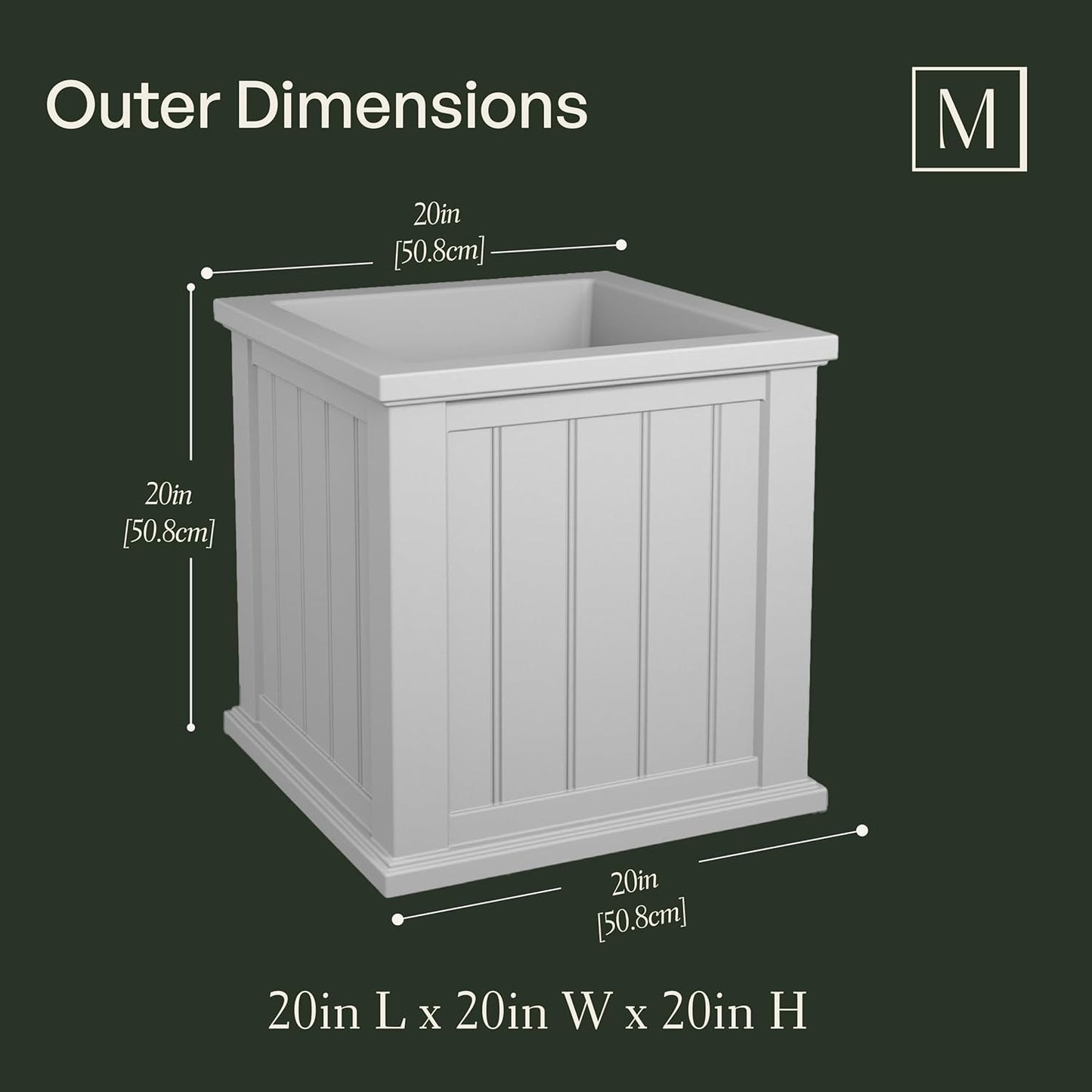 Classic White Cape Cod Planter | Elegant Outdoor Planter for Porch, Patio & entry way