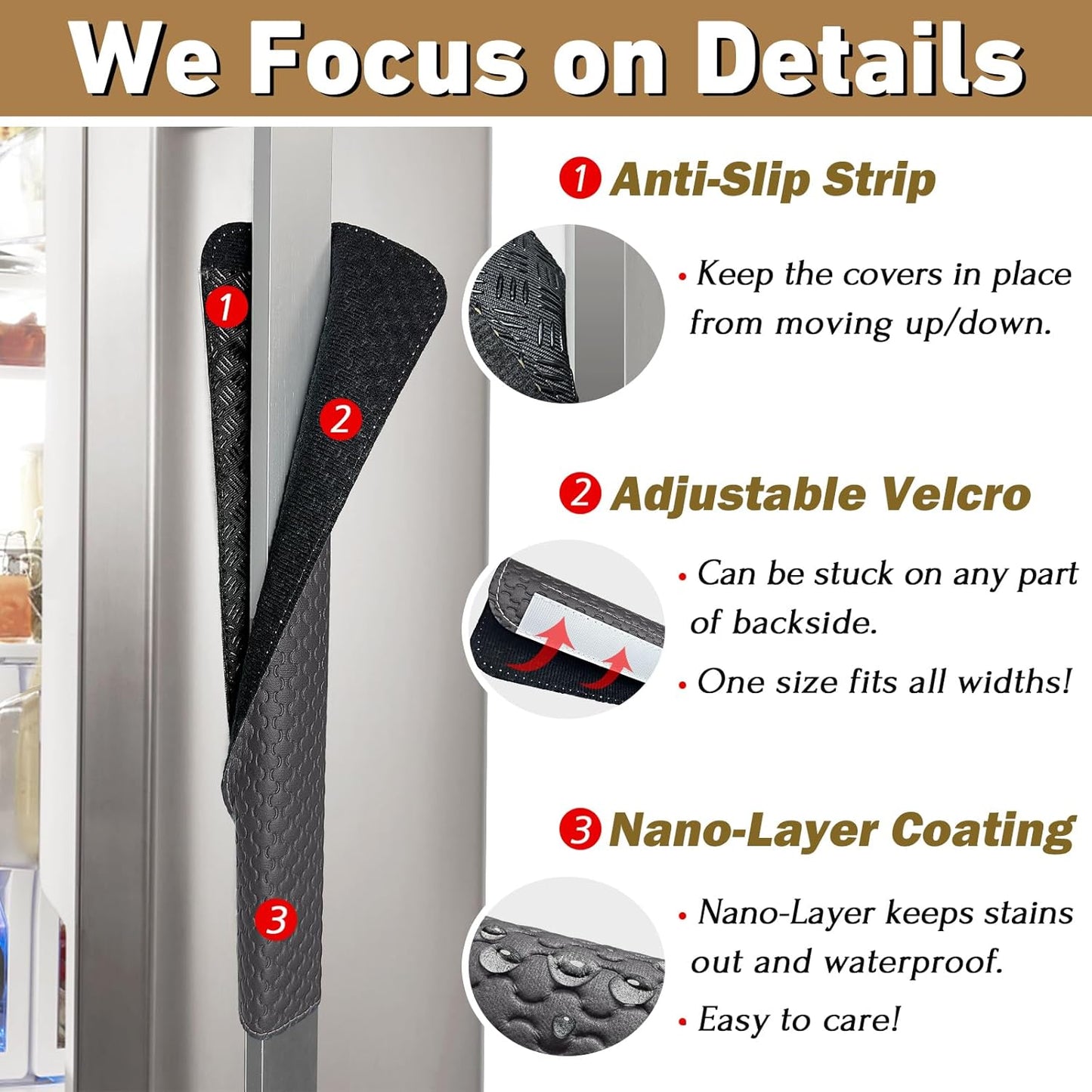 Modern Refrigerator Handle Cover Set