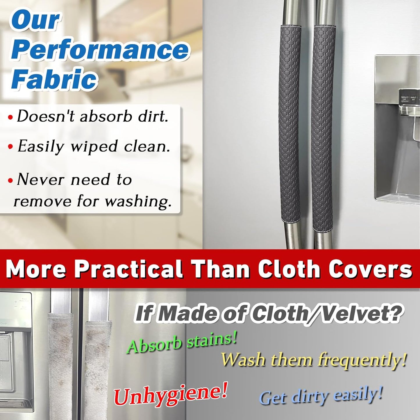Modern Refrigerator Handle Cover Set