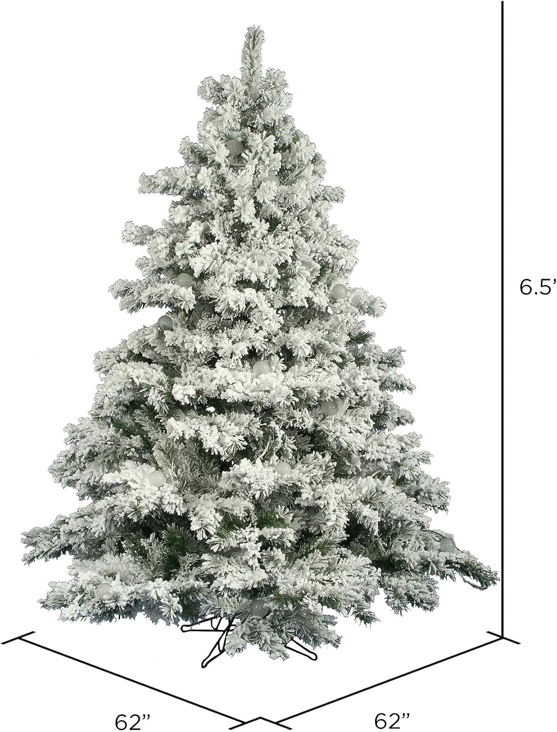 6.5 Foot Flocked Alaskan Pine Artificial Christmas Tree