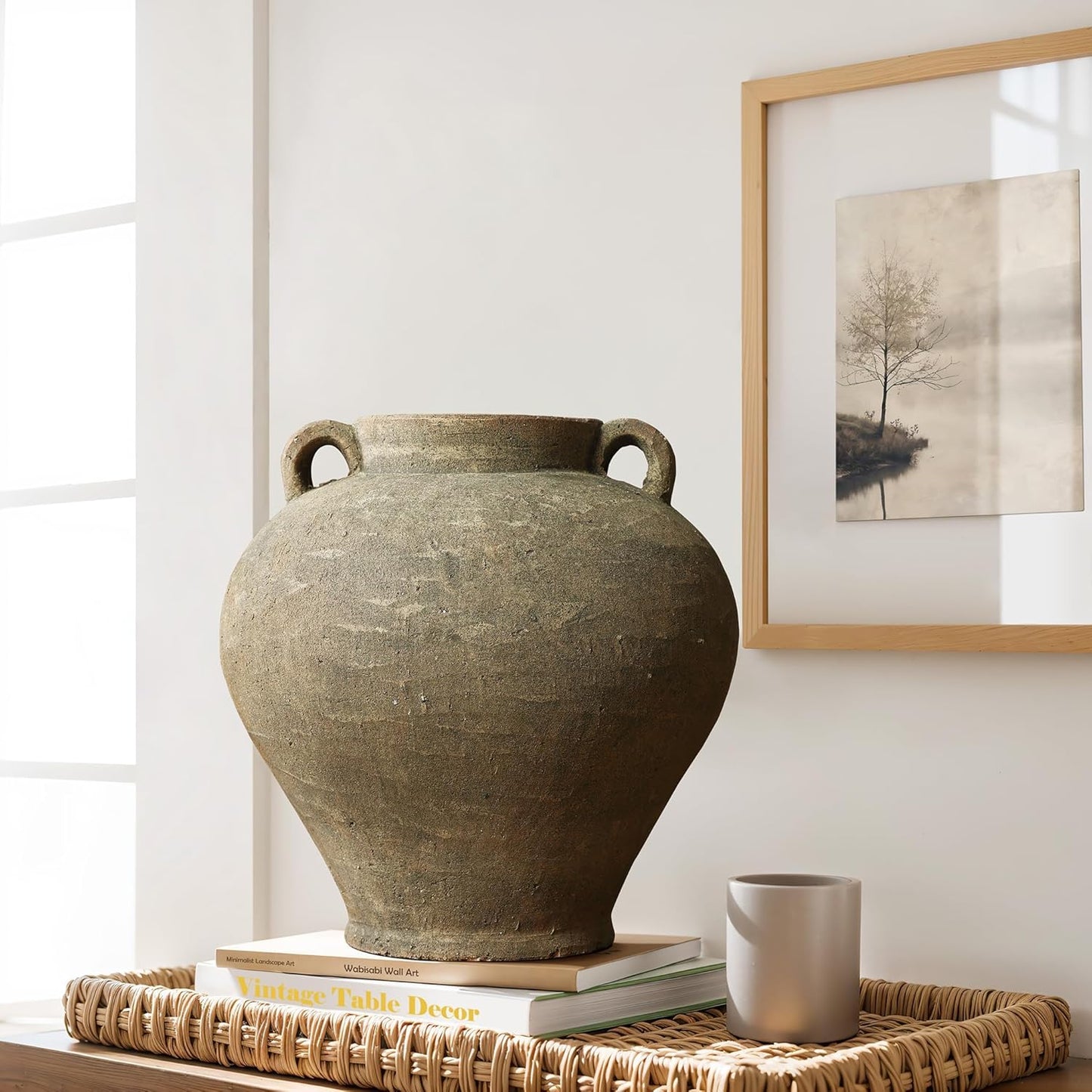 Rustic Terracotta Amphora Vase