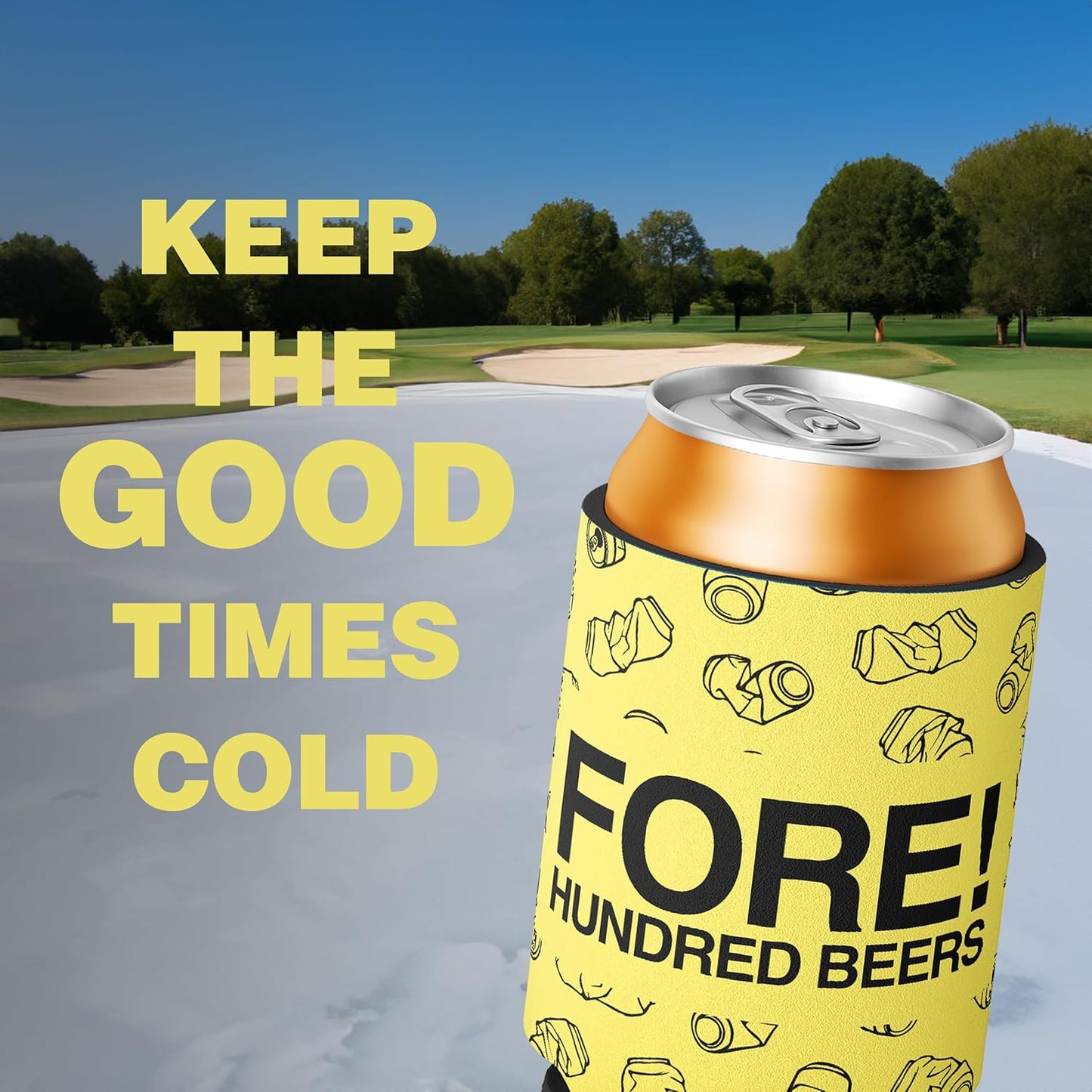 Funny Fairway Social Golf Can Cooler Set