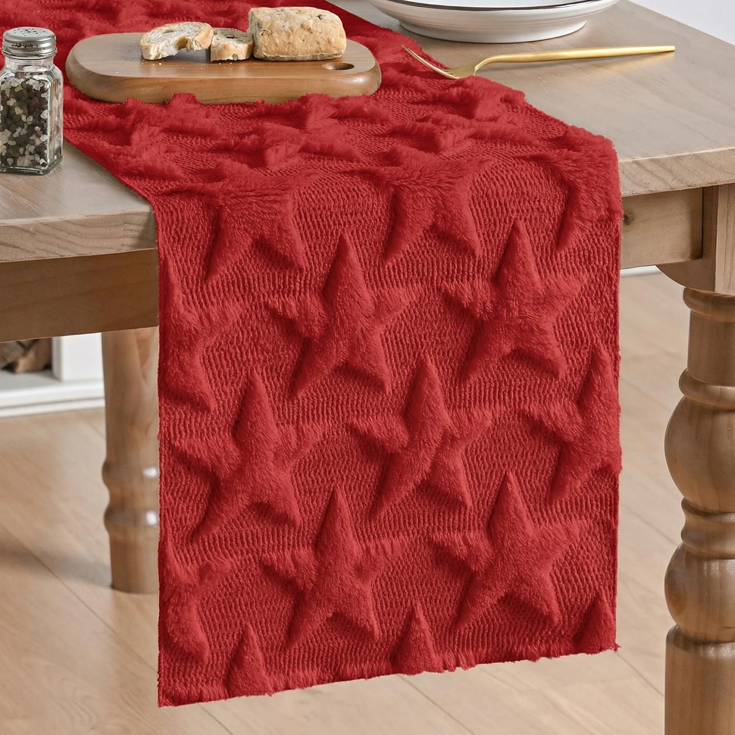 Patriotic Textured Star Table Runner Americana Farmhouse Decor