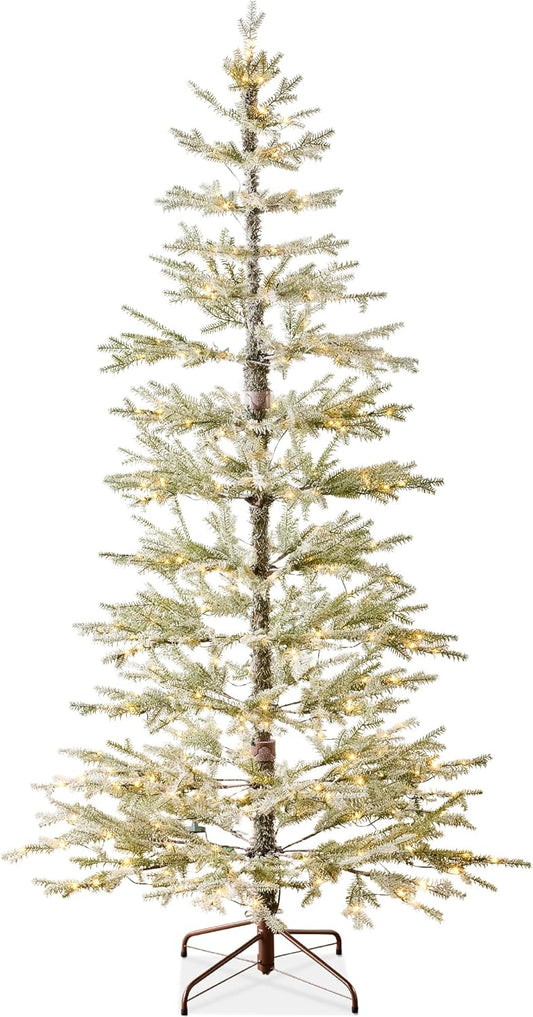 Pre-lit Sparse Flocked Christmas Tree with Warm & Multicolor Lights