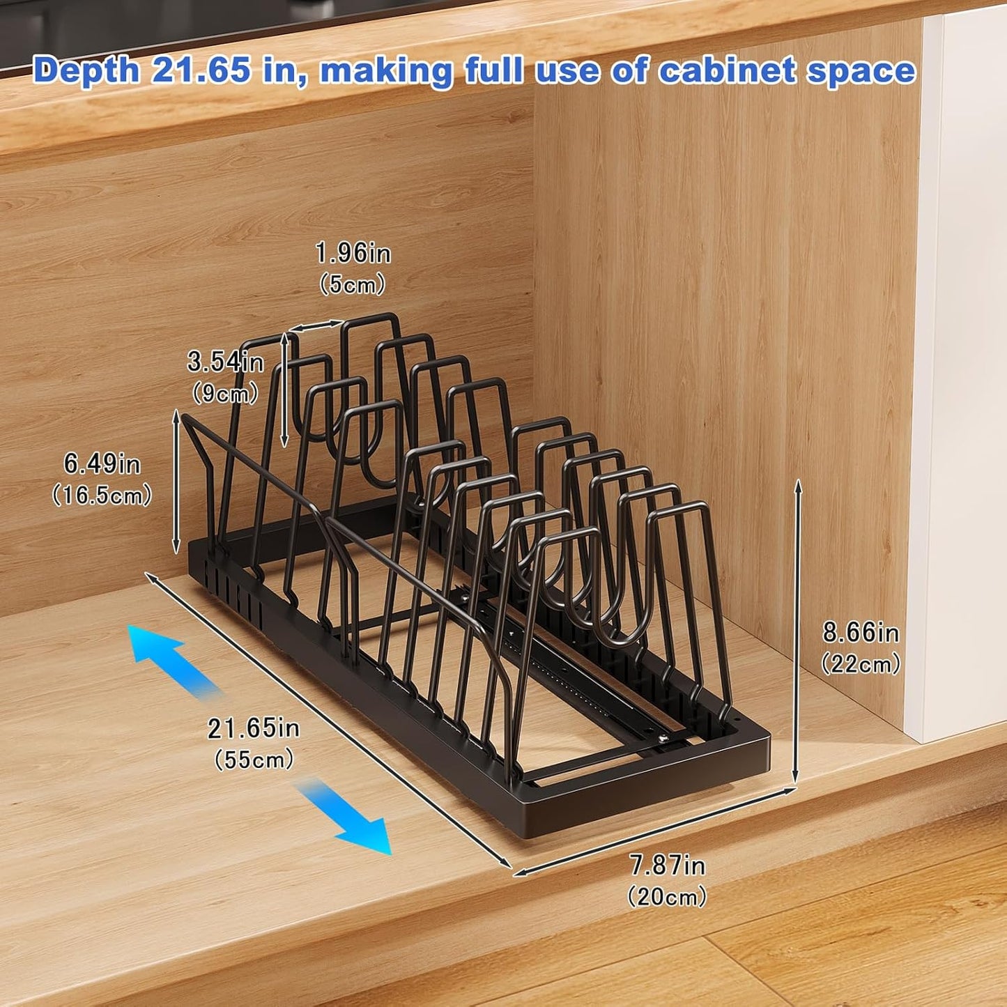 Transform Your Kitchen Cabinets with This Adjustable Pot & Pan Organizer
