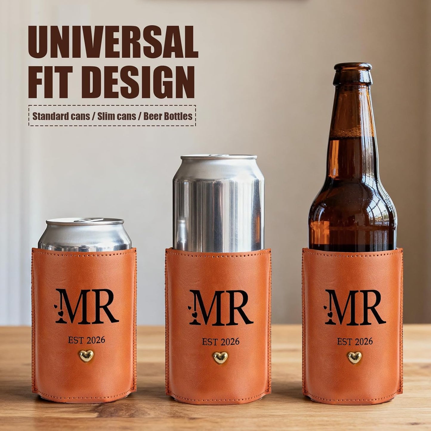 Mr. and Mrs. wedding Can Cooler Set