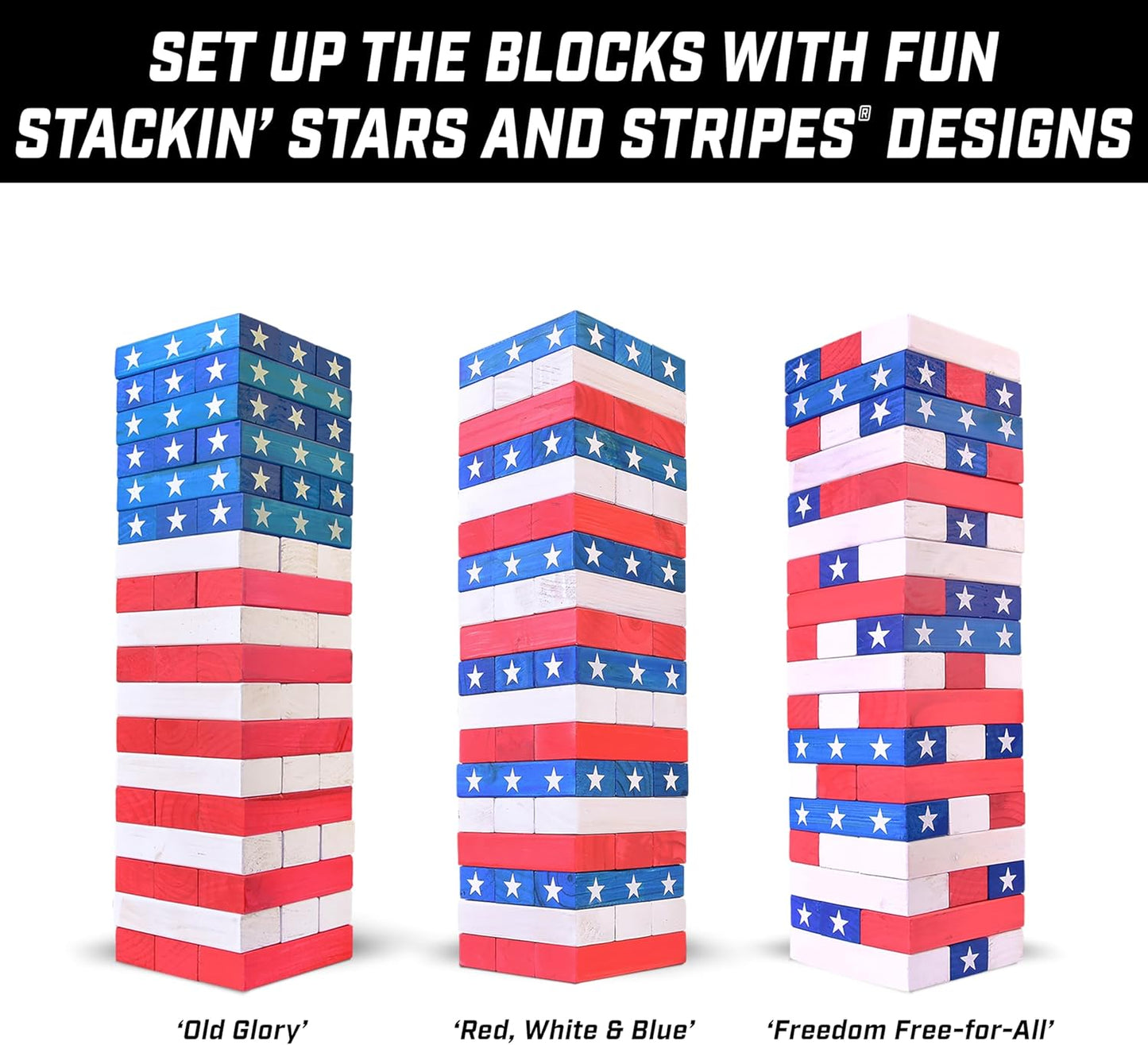 Patriotic Giant Tumble Tower Game Set