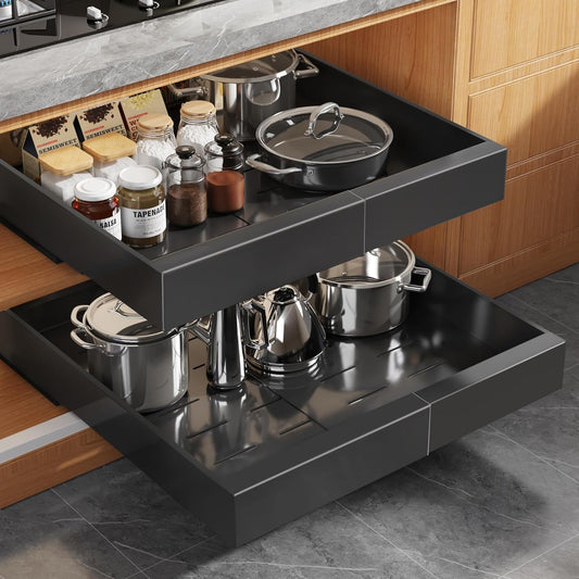 Expandable Pull-Out Cabinet Organizer Shelf