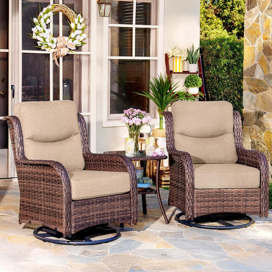 Luxury Swivel Patio Chairs Set | Cozy Porch & Outdoor Living Inspiration