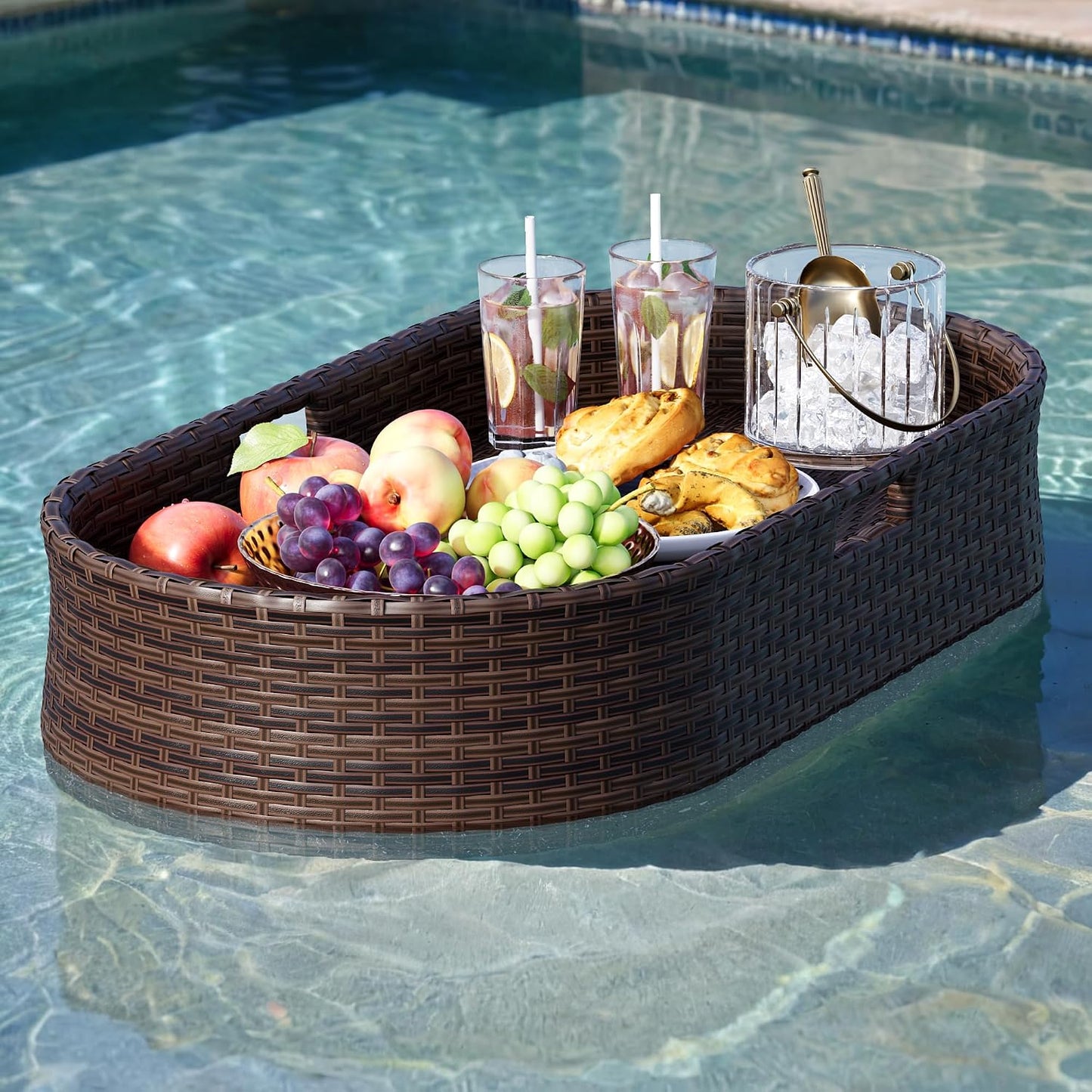 Large Wicker Floating Pool Tray